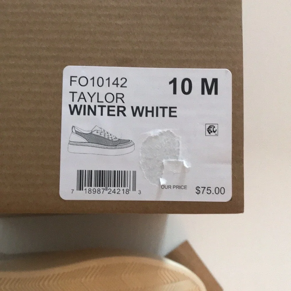 Frye‎ and Co Women's 10 Taylor Sneaker Winter White Platform FO10142